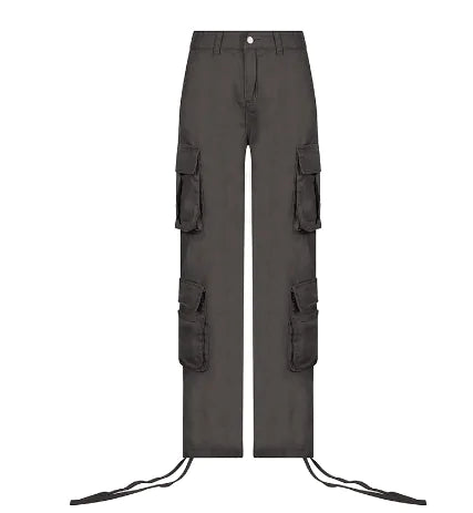 Cargo Solid Baggy Pants